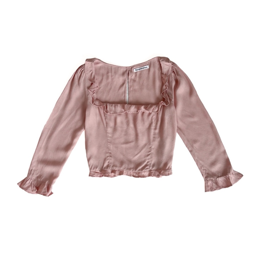 Reformation Blush Pink Ruffle Blouse